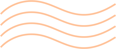 Quatre lignes parallèles et ondulées de couleur orange sur un fond gris clair.